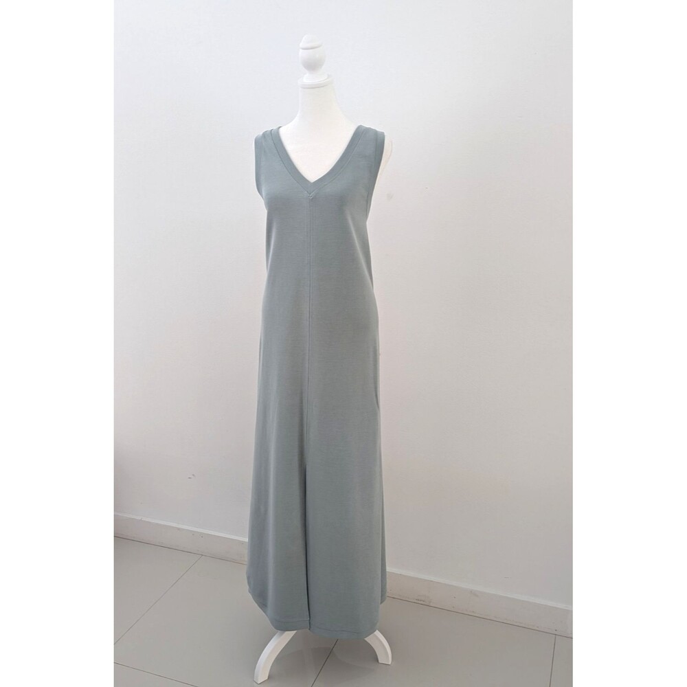 Lululemon Athletica Softstreme Maxi Dress Women’s 12 Green Teal  V-Neck